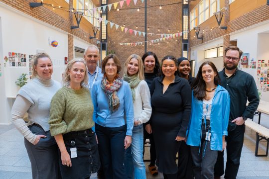 Fritidsklubbløftets prosjektteam med Löchen og Tollånes fra Gjensidigestiftelsen